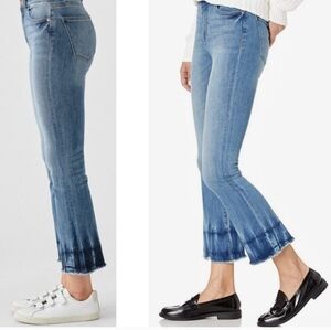 DL1961 Bridget‎ Cropped Hi-rise Instasculpt Kick Boot Jeans Frayed Hem Size 27